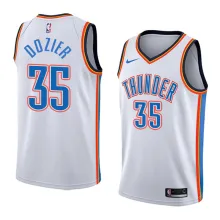 NBA Men Oklahoma City Thunder White #35 DOZIER Jersey High Quality Name and Number Print