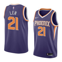 NBA Men Phoenix Suns Purple #21 LEN Jersey High Quality Name and Number Print