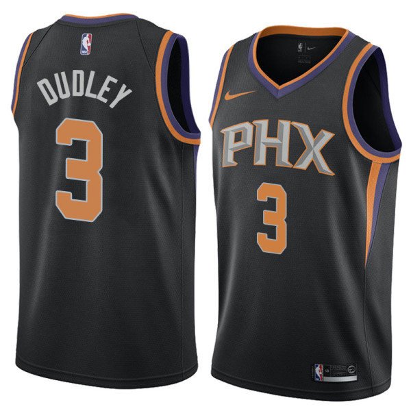 NBA Men Phoenix Suns Black #3 DUDLEY Jersey High Quality Name and Number Print