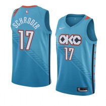 NBA Men Oklahoma City Thunder Light Blue #17 SCHRODER Jersey High Quality Name and Number Print