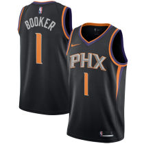 NBA Men Phoenix Suns Black #1 BOOKER Jersey High Quality Name and Number Print