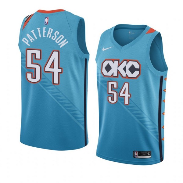 NBA Men Oklahoma City Thunder Light Blue #54 PATTERSON Jersey High Quality Name and Number Print