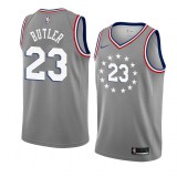 NBA Men Philadelphia 76ers Grey City #23 BUTLER Jersey High Quality Name and Number Print