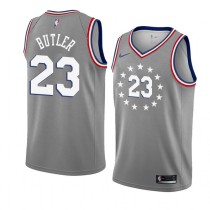 NBA Men Philadelphia 76ers Grey City #23 BUTLER Jersey High Quality Name and Number Print
