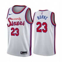 NBA Men Philadelphia 76ers 19-20 Season White #23 BURKE Jersey High Quality Name and Number Print