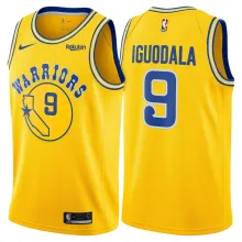 NBA Men Golden State Warriors Retro Yellow #9 IGUODALA Jersey High Quality Name and Number Print