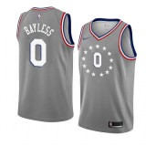 NBA Men Philadelphia 76ers Grey City #0 BAYLESS Jersey High Quality Name and Number Print