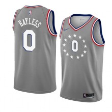 NBA Men Philadelphia 76ers Grey City #0 BAYLESS Jersey High Quality Name and Number Print
