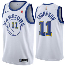 NBA Men Golden State Warriors Retro White #11 THOMPSON Jersey High Quality Name and Number Print