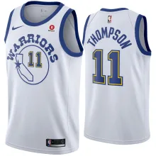 NBA Men Golden State Warriors Retro White #11 THOMPSON Jersey High Quality Name and Number Print