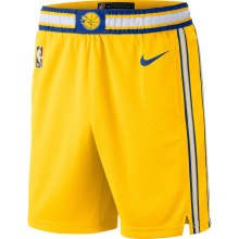 NBA Men Golden State Warriors Retro Yellow Pant Short High Quality Name and Number Print