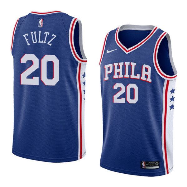 NBA Men Philadelphia 76ers Blue #20 FULTZ Jersey High Quality Name and Number Print