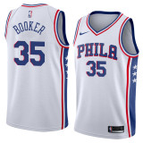 NBA Men Philadelphia 76ers White #35 BOOKER Jersey High Quality Name and Number Print