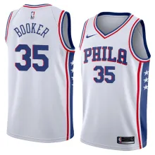 NBA Men Philadelphia 76ers White #35 BOOKER Jersey High Quality Name and Number Print