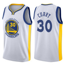 NBA Men Golden State Warriors White #30 CURRY Jersey High Quality Name and Number Print