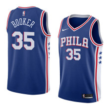 NBA Men Philadelphia 76ers Blue #35 BOOKER Jersey High Quality Name and Number Print