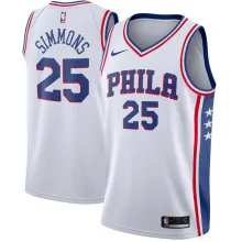 NBA Men Philadelphia 76ers White #25 SIMMONS Jersey High Quality Name and Number Print