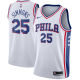 NBA Men Philadelphia 76ers White #25 SIMMONS Jersey High Quality Name and Number Print