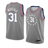 NBA Men Philadelphia 76ers Grey City #31 MUSCALA Jersey High Quality Name and Number Print