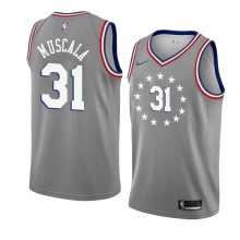 NBA Men Philadelphia 76ers Grey City #31 MUSCALA Jersey High Quality Name and Number Print