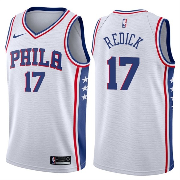 NBA Men Philadelphia 76ers White #17 REDICK Jersey High Quality Name and Number Print