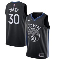 NBA Men Golden State Warriors 19-20 Season Black #30 CURRY Jersey High Quality Name and Number Print