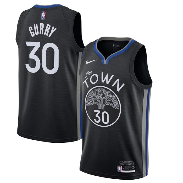 NBA Men Golden State Warriors 19-20 Season Black #30 CURRY Jersey High Quality Name and Number Print