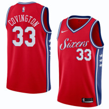 NBA Men Philadelphia 76ers Red #33 COVINGTON Jersey High Quality Name and Number Print