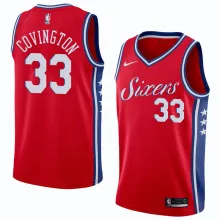NBA Men Philadelphia 76ers Red #33 COVINGTON Jersey High Quality Name and Number Print