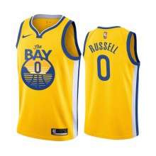 NBA Men Golden State Warriors 19-20 Season Yellow #0 RUSSELL Jersey High Quality Name and Number Print