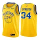 NBA Men Golden State Warriors Retro Yellow #34 LIVINGSTON Jersey High Quality Name and Number Print