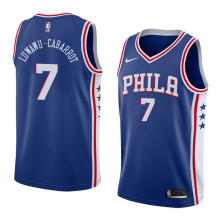 NBA Men Philadelphia 76ers Blue #7 LUWAWU-CABARROT Jersey High Quality Name and Number Print