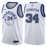 NBA Men Golden State Warriors Retro White #34 LIVINGSTON Jersey High Quality Name and Number Print