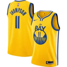 NBA Men Golden State Warriors 19-20 Season Yellow #11 THOMPSON Jersey High Quality Name and Number Print