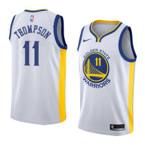 NBA Men Golden State Warriors White #11 THOMPSON Jersey High Quality Name and Number Print