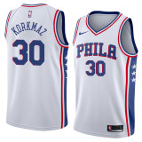 NBA Men Philadelphia 76ers White #30 KORKMAZ Jersey High Quality Name and Number Print