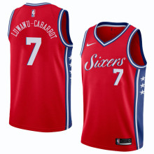 NBA Men Philadelphia 76ers Red #7 LUWAWU-CABARROT Jersey High Quality Name and Number Print