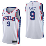 NBA Men Philadelphia 76ers White #9 SARIC Jersey High Quality Name and Number Print