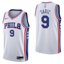 NBA Men Philadelphia 76ers White #9 SARIC Jersey High Quality Name and Number Print