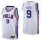 NBA Men Philadelphia 76ers White #9 SARIC Jersey High Quality Name and Number Print