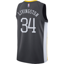 NBA Men Golden State Warriors Black #34 LIVINGSTON Jersey High Quality Name and Number Print