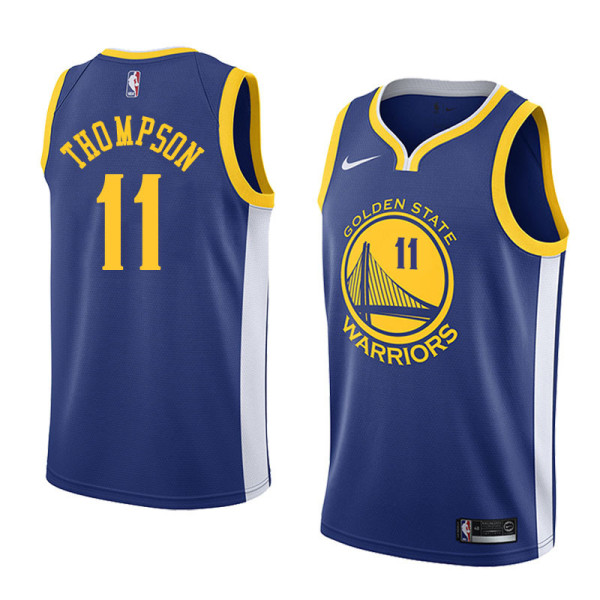 NBA Men Golden State Warriors Blue #11 THOMPSON Jersey High Quality Name and Number Print