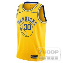 NBA Men Golden State Warriors Retro Yellow #30 CURRY Jersey High Quality Name and Number Print