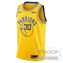 NBA Men Golden State Warriors Retro Yellow #30 CURRY Jersey High Quality Name and Number Print