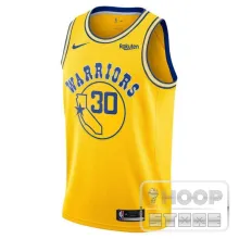 NBA Men Golden State Warriors Retro Yellow #30 CURRY Jersey High Quality Name and Number Print