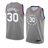 NBA Men Philadelphia 76ers Grey City #30 KORKMAZ Jersey High Quality Name and Number Print
