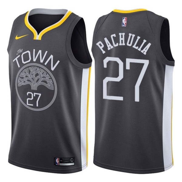 NBA Men Golden State Warriors Black #27 PACHULIA Jersey High Quality Name and Number Print