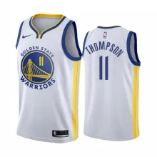 NBA Men Golden State Warriors 19-20 Season White #11 THOMPSON Jersey High Quality Name and Number Print