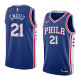 NBA Men Philadelphia 76ers Blue #21 EMBIID Jersey High Quality Name and Number Print