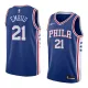 NBA Men Philadelphia 76ers Blue #21 EMBIID Jersey High Quality Name and Number Print
